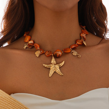 02 Gold Orange Necklace 6675