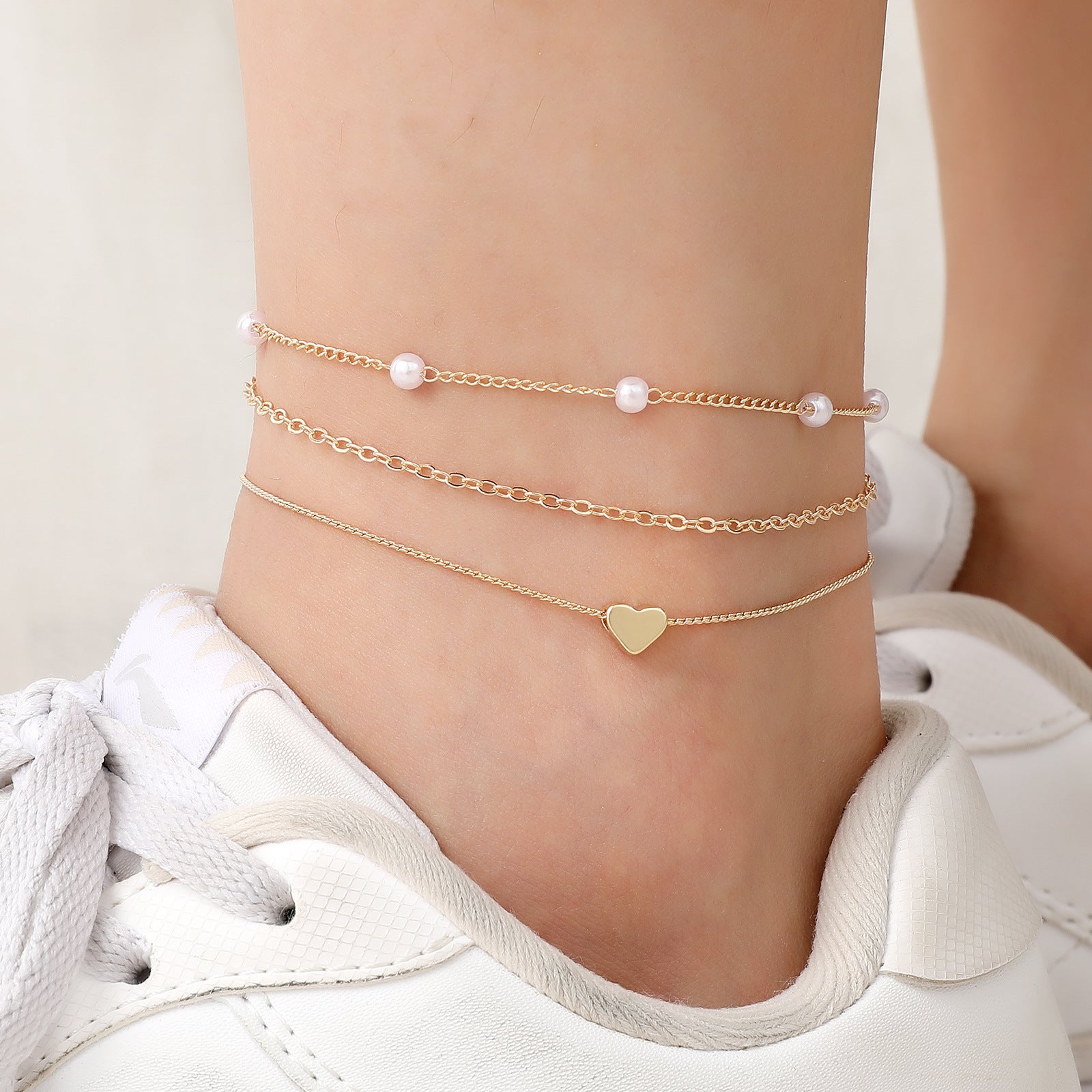 Pearl Heart Anklet