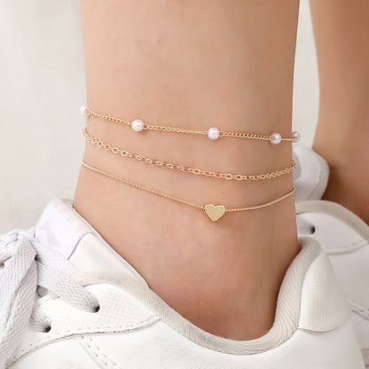 Pearl Heart Anklet