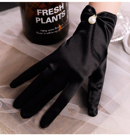 Black Satin Beaded