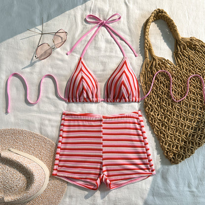 9366 Red Striped Bikini
