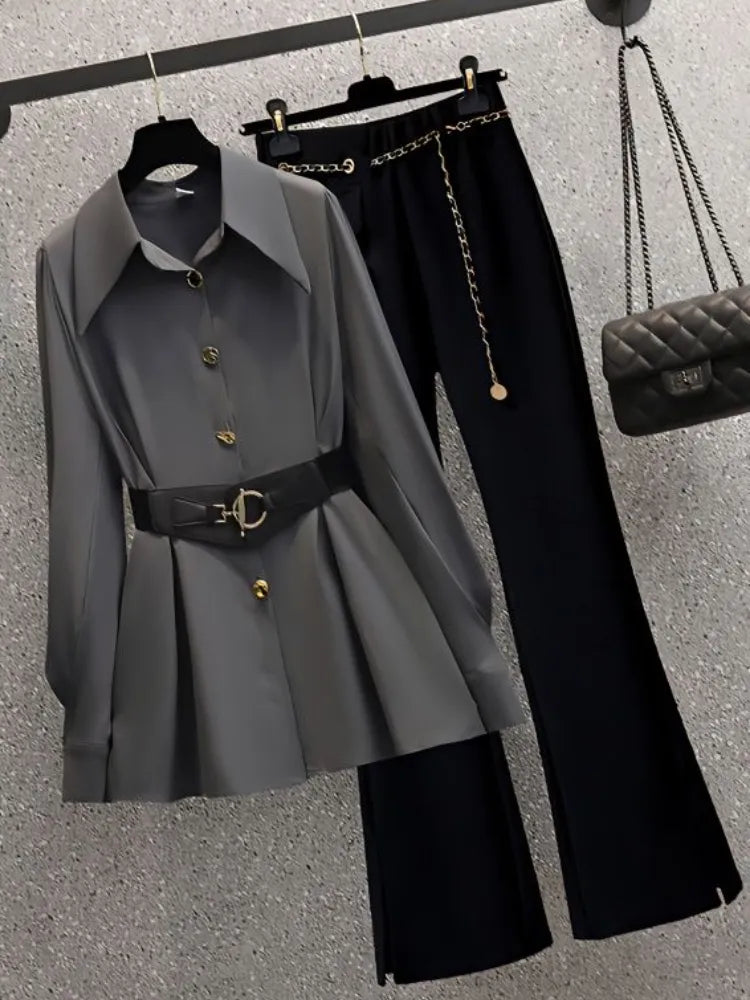 Gray two-piece