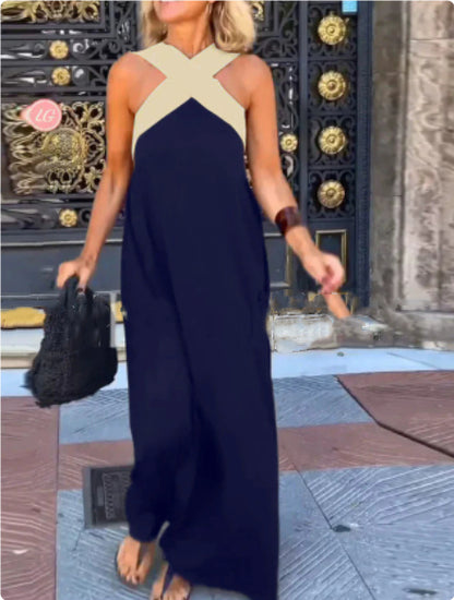 Navy blue  apricot shoulder