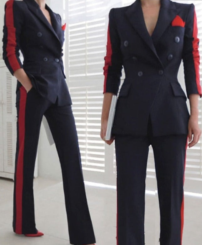 Navy/red
