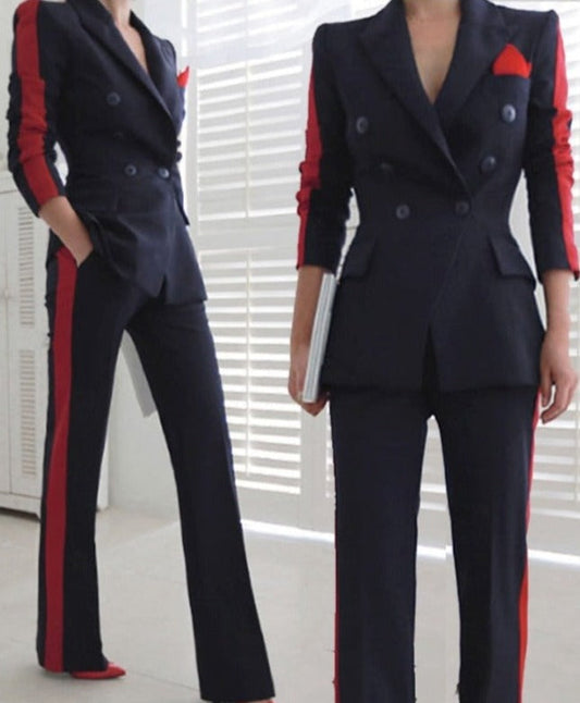 Navy/red