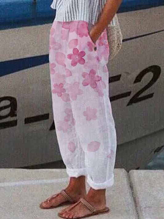 Floral Casual Long Pants