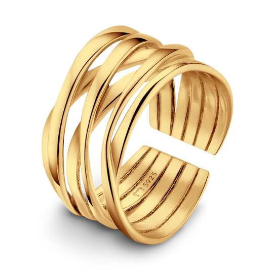 Adjustable Elegant Golden Branch Ring