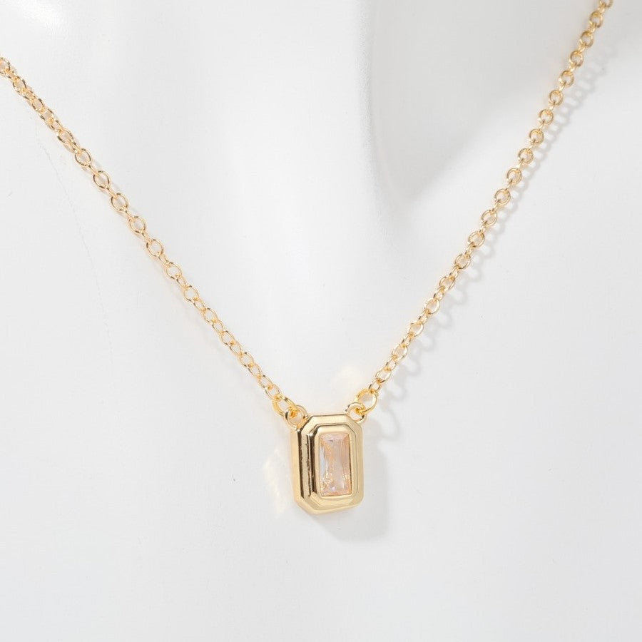 Gold Single Square Zirconium