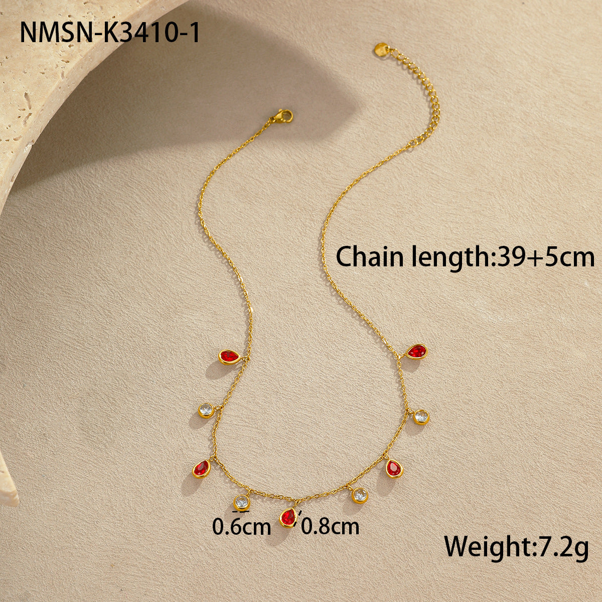 Red Zirconium Necklace