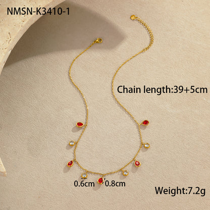 Red Zirconium Necklace