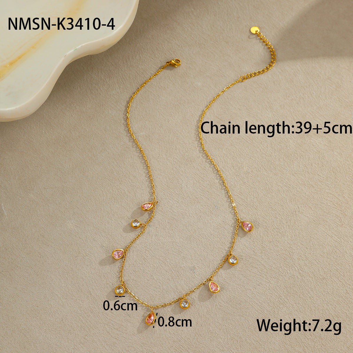 Pink Zirconium Necklace