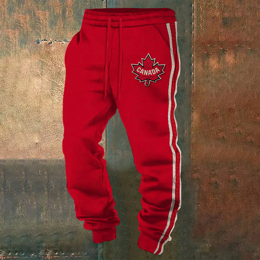 Retro  Champion Canadian Hockey Contrast Color Casual Sweatpants elevenforest