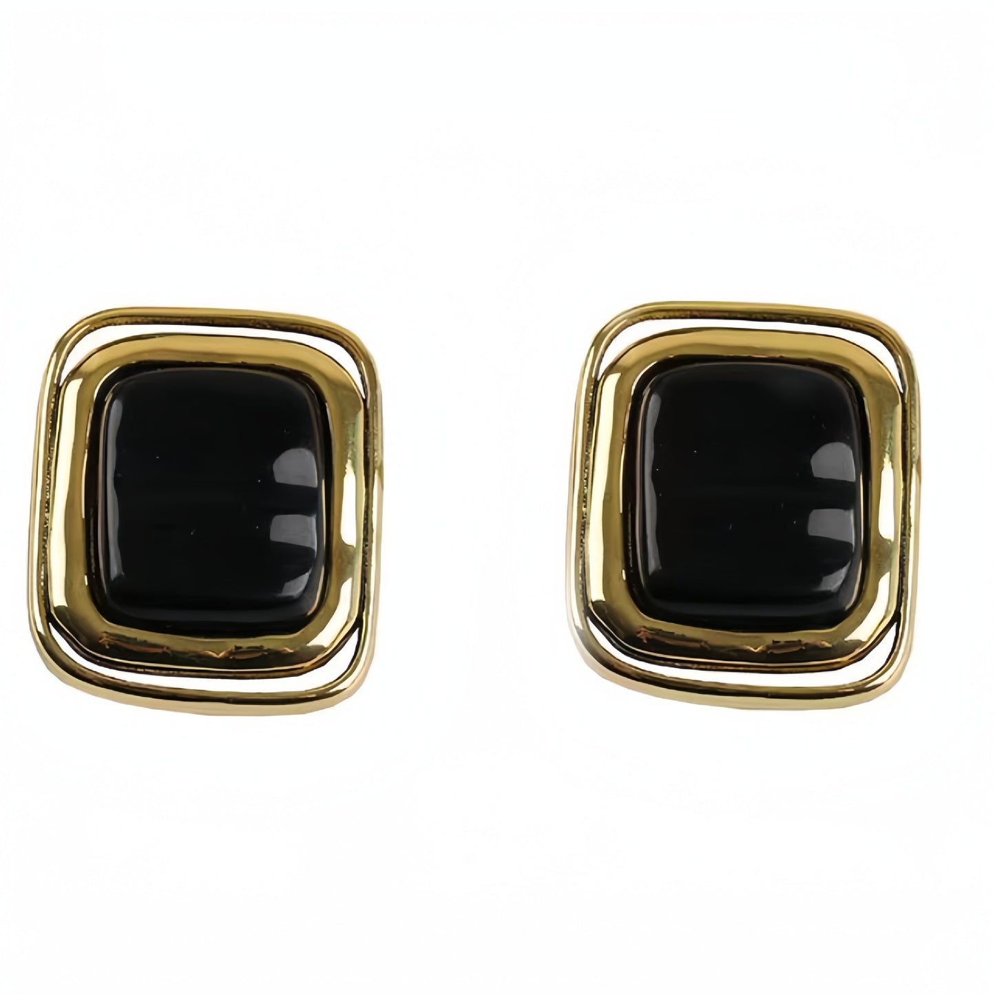 Black Rectangular Earrings