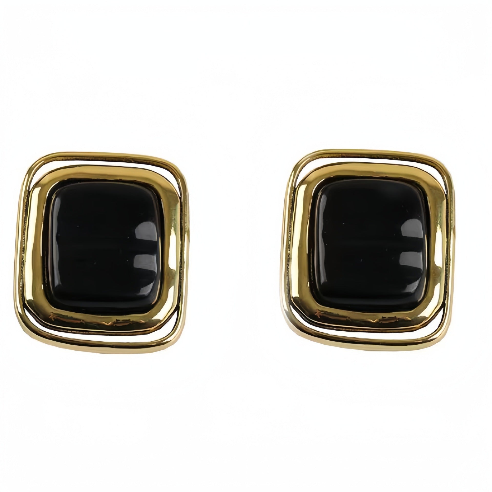 Black Rectangular Earrings