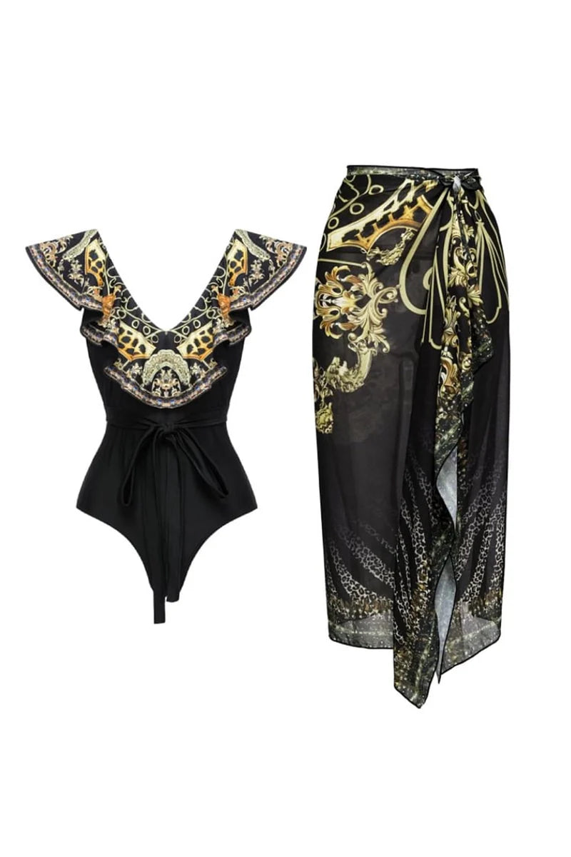 Wrap Skirt Suit