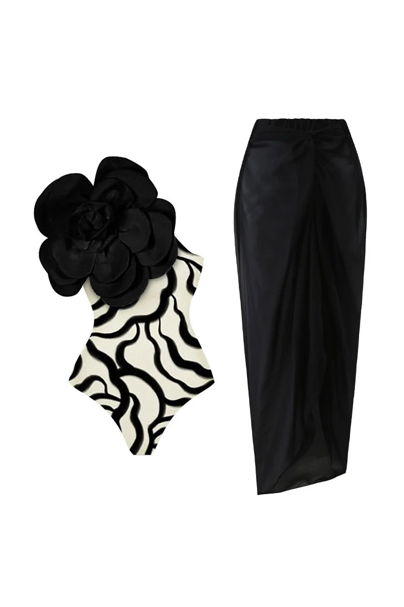 Black Floral Set