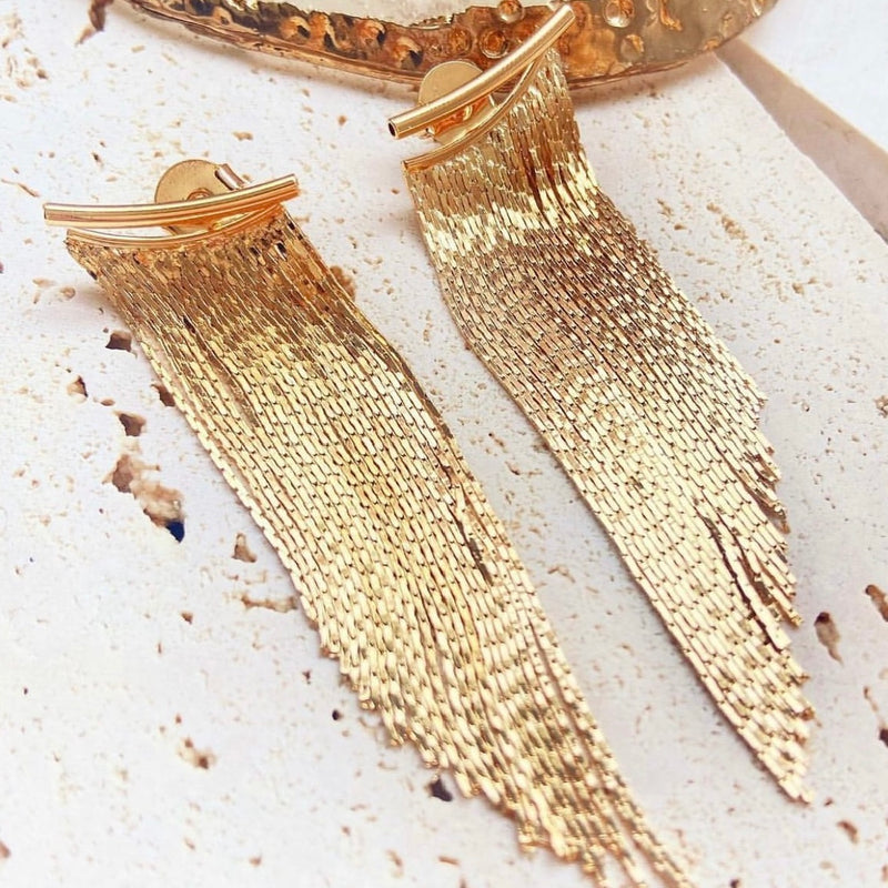 Delicate Artisan Gold Earring