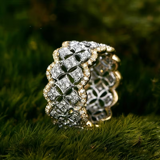 Quatrefoil Pavé Ring