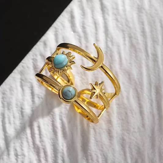 Celestial Turquoise Triple-Band Ring